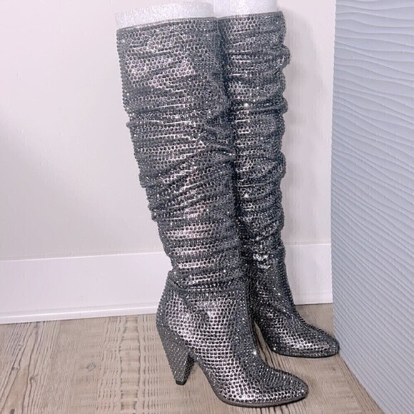 NEW INC International Concepts Studded Boots Women shows | Pewter | 5,… - Picture 2 of 15